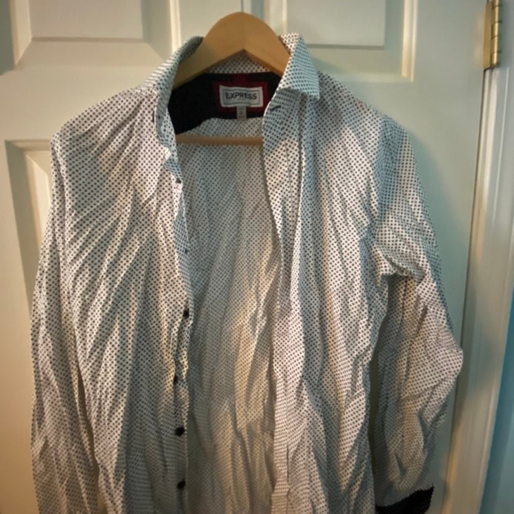 Express Black and White Dotted Shirt